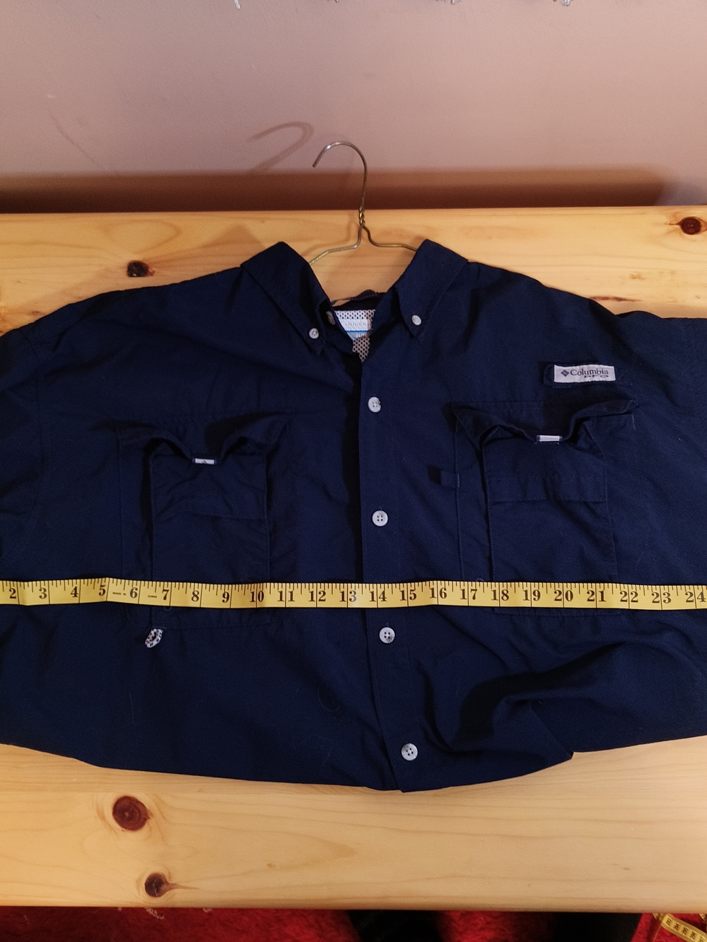 Columbia Navy Bahama Button-Up Fishing Shirt, Size XL
